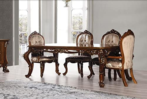 JV Möbel Luxus Esszimmer Esstisch Stuhl Gruppe Garnitur Set Holz Tisch Tische 5tlg. Sets