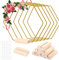 6 St¨¹ck Metallringe zum Basteln, 20cm Sechseckig Deko Metallring mit 6 Holzst?nder, Gold Drahtringe zum Basteln, Metall Deko Ringe f¨¹r DIY Handwerk Hochzeit Party Tischschmuck