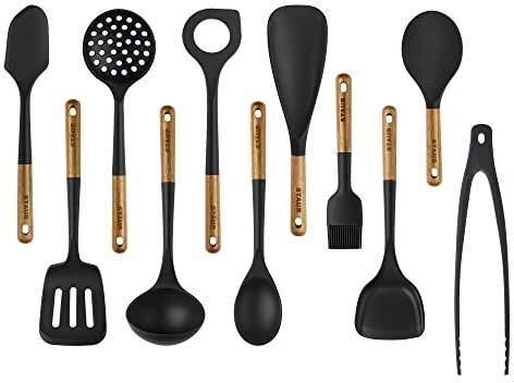Staub Ustensiles de cuisine en silicone, 11, noir