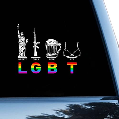 Calcomanía de estatua de la libertad de cerveza LGBT, orgullo gay LGBT igualdad lesbiana vinilo calcomanía para autos, portátiles, ventanas, paredes, nevera, inodoro y más, 6 pulgadas