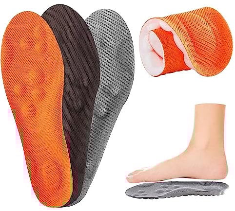 Maxee 3 Paar Orthopädische Einlegesohle für Herren & Damen, Arch Einlagen Fersensporn, Komfort Sport Schuheinlagen, Atmungsaktiv und Lindern Fußschmerzen, Ideal Insole für Wandern, Laufen Gr. 41-42