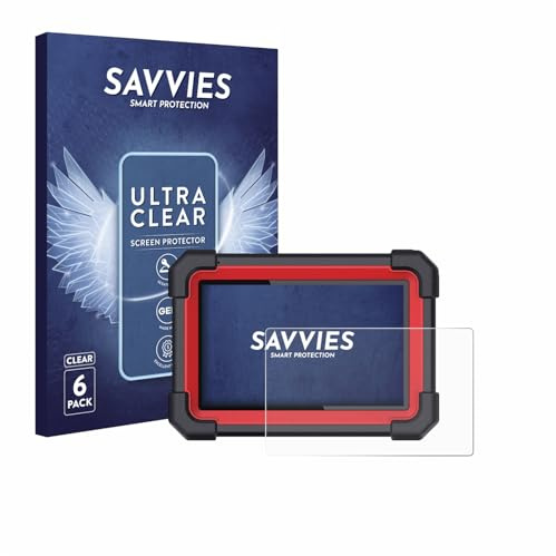 Savvies Schutzfolie für Launch X-431 CRP 919E BT | 6 Stück Transparenter Displayschutz Made in Germany Ultra-Klar Displayschutz-Folie