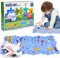 Autorennbahn für Kinder mit Spielzeugauto, Kinderspielzeug ab 2 3 4 5 6 7 Jahre Junge, 15 PCS Car Track Rennbahnen, DIY-Route Cars Spielzeug Geschenkspiele für Kinder Spielzeug ab 2 3 4 5 6 Jahren (B)
