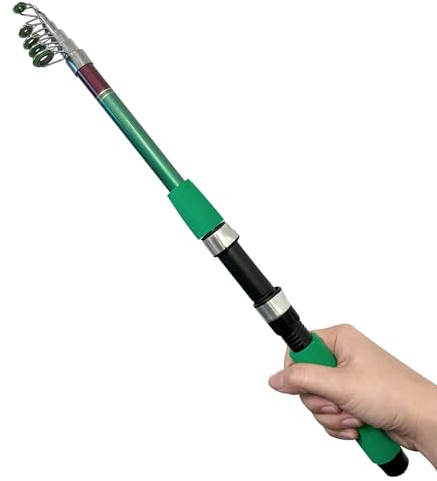 Dingbear Teleskop-Angelrute – Superharte Mini-Meeresangelrute Aus Fiberglas Meeresangelrute Mit Großer Reichweite Nicht Leicht zu Brechen Geeignet Für Flüsse Seen und Ozeane (Grün–1,8 m)