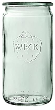 Weck Zylindrisches Glas 340 ml 6 Stück | Zur Konservierung, Säften, luftdichter Aufbewahrung von trockenen Zutaten
