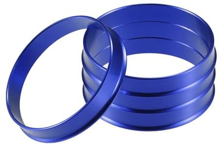A ABSOPRO Anillos Centradores de Buje de Coche OD 57.1mm A ID 54.1mm Anillos Centradores de Buje Espaciador de Centro de Rueda de Aleación de Aluminio Azul (Juego de 4)