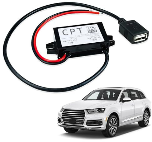 DC-DC 7V-22V auf 5V USB Spannungswandler 3A 15W, 12V USB Trafo, wasserdicht, Überspannungsschutz, robust und vibrationsbeständig, USB 5-V Step-down Buck Volt Reduzierer