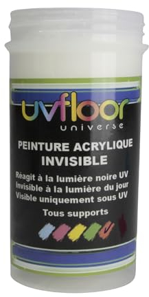 UV Floor – Pintura UV invisible naranja neón – Especial luz negra y ultra violeta 365 nm – Fluido y ultra pigmentado – 100 ml