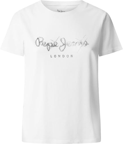 Pepe Jeans Damen Leticia T-Shirt, Weiß (Weiß), XL, Weiß (Weiß), X-Large