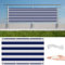 AYLFBFU Balkon Sichtschutz 0.9 x 8m HDPE UV-Schutz Leicht Transparent 96%, Seitenbalkonverkleidung für Balkongeländer Garten, mit Ösen und Kabelbinder, Blau Gestreift