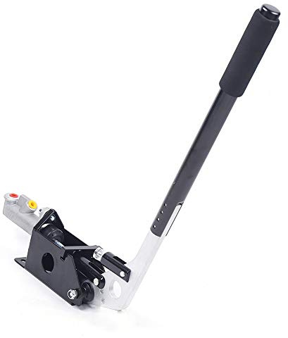 Universal Hydraulische Handbremse, Fly-Off Rallye Drift Horizontal Vertikal Handbrake, Aluminiumlegierung, M10 3/8 24,M10.5 7/16 20 für Drift Car Front Car Show Stunts, Rallyes, etc.(Schwarz)