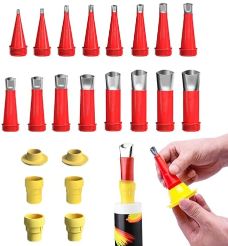 Universal Integrierte Gummidüse Werkzeug Kit, 2024 Neu Verschiedene Größen Kartuschenspitzen, Edelstahl Dichtungsdüse Silikontüllen, Silikon spitzen Kartuschenspitzen (22Stk.)