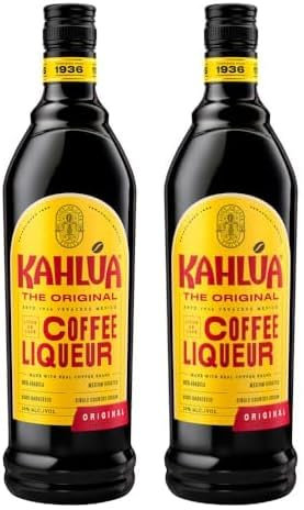 Kahlúa Coffee-Likör – Aromatischer Kaffee Likör mit Noten von Karamell und Vanille – Ideal pur, in Kaffeeheißgetränken oder Cocktails wie Espresso Martini – 1 x 0,7 l (Packung mit 2)