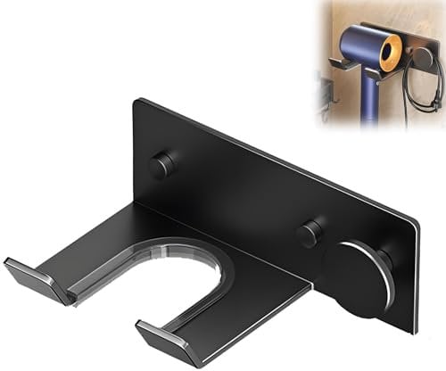 Alriedy Föhn Halterung Für Dyson,Haartrocknerhalter Fönhalter Ohne Bohren,Universal Wandhalterung Kabelhalter Mit Silikonpad Halterung Für Badezimmer Passend Für Die Meisten Haartrockner