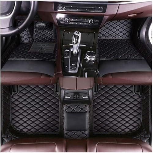 Pozek Anpassen Fußmatten für 97% AutoMarke Modell, Aller Coupe, Kombi, SUV, Cabriolet, Stufenheck, Schrägheck, wasserdichte Auto Fussmatten Set Aus Leder Schwarz