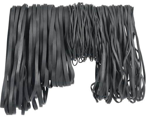 Rubber Bands Assorted Sizes 0.5lbs large rubber bands heavy duty Elastic Bands 4 sizes black rubber band for Office supplies size#69,size#117B,size#8in,size(4-4/5 x 1/16)