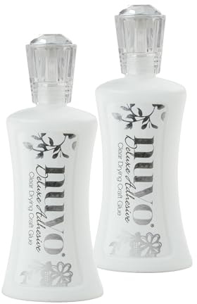 Nuvo Deluxe Adhesive - Colla bianca setosa a base d'acqua, asciugatura trasparente, confezione da 2