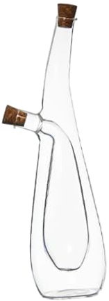 Baoblaze Oil and Vinegar Dispenser Cruet Dispenser Double Pourer Spout Stoppers Creative Clear Cruet Bottle 2 in 1 for Cooking Kitchen, Style C