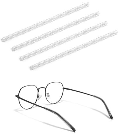 4pcs protege branche lunette manchon silicone coussinet lunettes nez plaquette lunette patins antidérapante,pour lunettes de sport,lunettes de lecture, flexible,universelles(transparent)