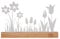 UNUS Aufsteller Silhouette Blumenwiese Design A in Weiß