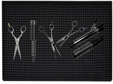 Tapis de barbier – Tapis de bar en caoutchouc | Service de bar | Paillasson de barbier expert vintage | Table de salon de beauté aquatique pour station, station de rangement Clipper