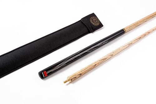 BCE Two Piece Ash Snooker Pool Cue with Case Taco Billar, Unisex, Negro/Ceniza Natural, 57 (145cm)