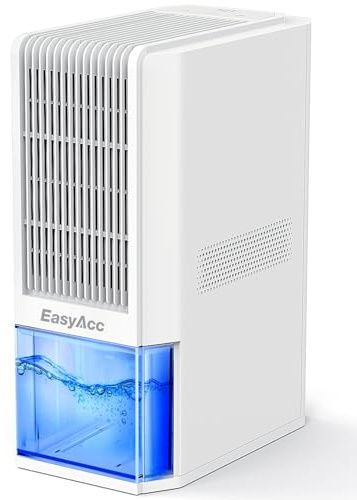 EasyAcc® 1,3L/giorno Deumidificatore Casa AntiMuffa Deumidificatori Elettrico Portatile Silenzioso-Autosbrinamento-Riciclabile-7 Luci Colorate-Risparmio Energetico per Camera Bagno(Q22-V2000ml)