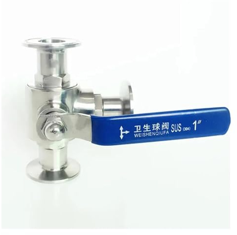 Fit 19mm 3/4 Pipe OD x 1.5 Tri Clamp T-Port Ball Valve SUS 316L Stainless Beer Brewing Home Factory