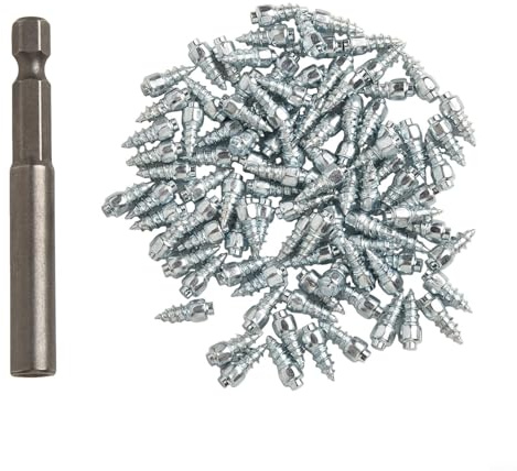 Schneespikes aus Stahl, 100/200 Stück, für Elektroroller, Fahrrad, Fatbike und Motorrad, Wintereis-Traktion, rutschfeste Nägel für 10 mm + Off-Road oder (9 mm, 100 Stück)
