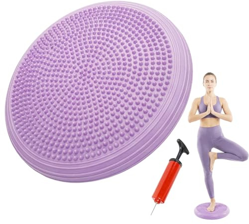 RANJIMA Balance Kissen mit Pumpe, Balancekissen, Durchmesser 33cm Aufblasbares Ballsitzkissen Sitzkissen Orthopädischer Gleichgewichtskissen, für Core, Koordination, Fitness Rückentraining Pad