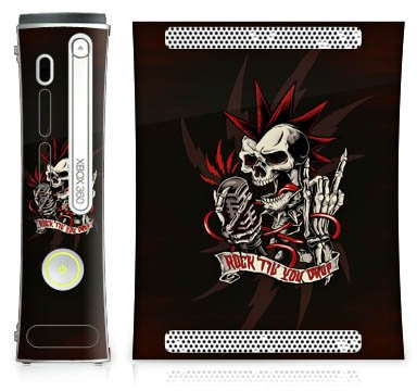 DeinDesign Autocollant Compatible avec Microsoft Xbox 360 Sticker Film Autocollant Tête de Mort Jupe Musique