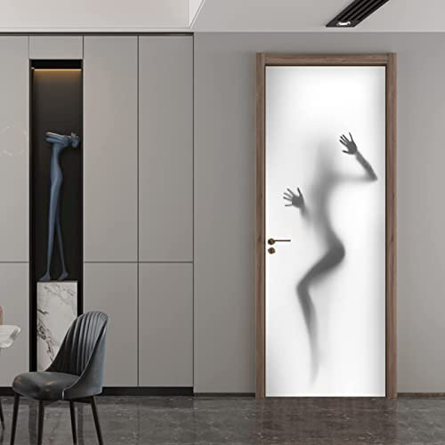 FLFK 3D Türtapete Selbstklebend TürPoster 77x200cm-Sexy Mädchen Schatten Türaufkleber Abziehen und Aufkleben Mauer Aufkleber Zuhause Dekor(2 Stk/Set)