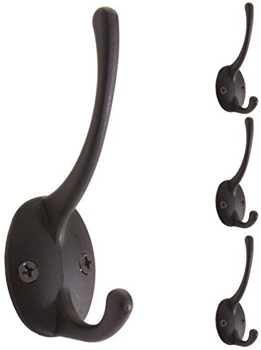 Mendler 4er-Set Garderobenhaken HWC-C75 | Haken, Wandhaken, Kleiderhaken Set