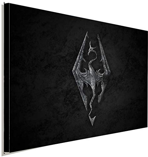 AK ART Skyrim Symbol Leinwandbild Kunstdruck Wandbild Wanddeko Mehrfarbig XXL (150 x 100 cm)