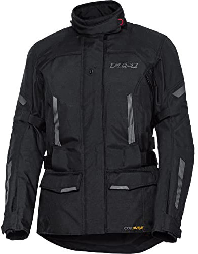 FLM Damen Touren Textiljacke 3.0 - Wasserdicht & Atmungsaktiv - Cordura - Schwarz - Protektoren EN 162 schwarz M