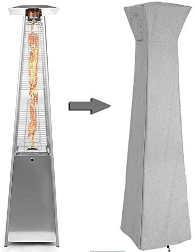 STTC Wetterschutzhülle für Terrassenheizer, 210D Oxford wasserdichte staubdichte Schutzhülle für Heizpilz Abdeckung Abdeckhaube für Terrassenstrahler,Grau,106x228cm