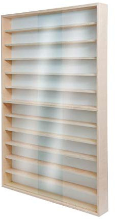 Alsino Sammlervitrine Hängevitrine für Figuren Modellautos Gläser Uhren Vitrine Spur HO & N Regal H0 60-90 cm 12 Fächer (V-80.12
