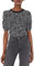 Amazon Essentials Women's Regular-Fit Puff Short-Sleeve Crewneck T-Shirt, Black White Abstract Animal, S