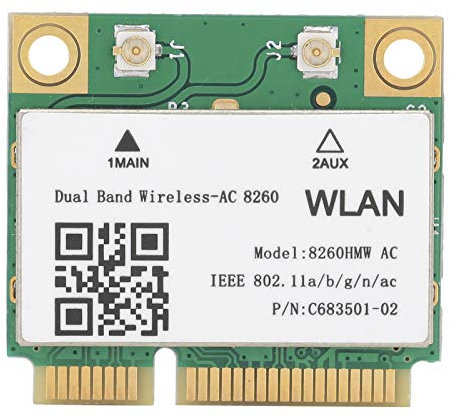 Carte WiFi PCIe sans Fil, Carte réseau 2.4G, Carte Gigabit Double Bande, Adaptateur WiFi, Mini PCIE Bluetooth4.1 LAN, 802.11ac 867Mbps 8260HMW, Convient pour Ordinateur de Bureau, PC