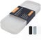 HvOvMvE Silicone Organizer Tray, Soap and Sponge Holder for Kitchen Sink, Bathroom - Storage Tray for Dish Brush, Soap Dispenser, Dishwashing Accessories- 2 Pack (Clear)