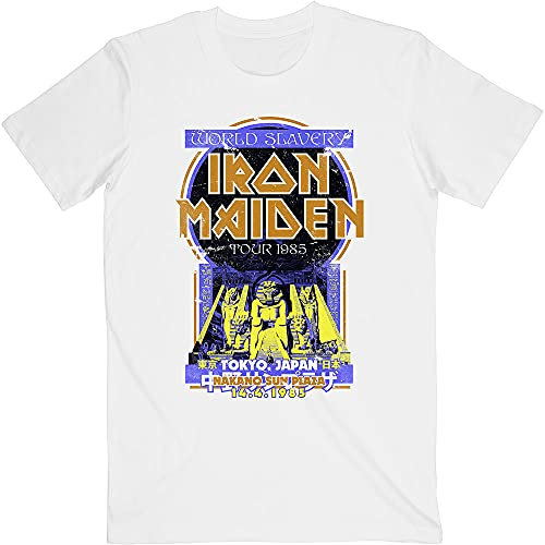 Iron Maiden Powerslave Japan Flyer Official Tee T-Shirt Mens Unisex (Small) White