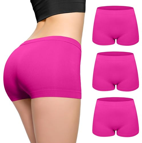 Love My Fashions 3er-Pack Damen-Boxershorts, hohe Taille, nahtlose Höschen für Damen, dehnbar, Bauchkontrolle, atmungsaktiv, Hipster-Multipack-Shorts zum Laufen, Workout, schwarze Damen-Slips