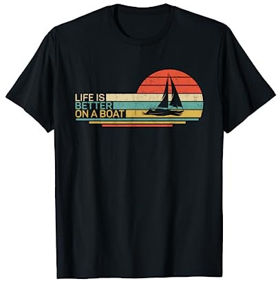 Segelschiff Boot Segelyacht Segler Kapitän Schönes Retro T-Shirt
