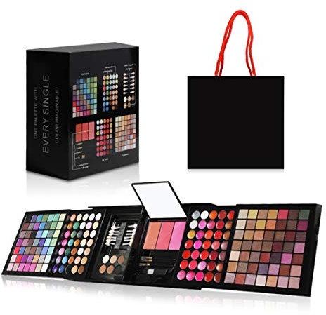 Hotrose Full 177 Color Eyeshadow Palette Blush Lip Gloss Concealer Kit Beauty Makeup Set,All-in-One Makeup Kit with Mirror, Applicators