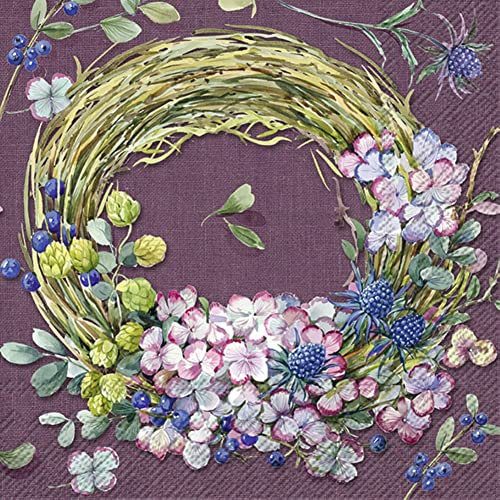 IHR Ideal Home Range - Papierservietten RONJA aubergine 20 St. Lunch-Servietten 33 cm x 33 cm