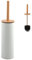 Spirella Brosse WC avec Support Acier & Bambou Adonis Blanc Mat - Poils résistants en Silicone