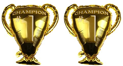 Palloncini in Foil con Trofeo in Oro, Trofeo Gonfiabile, Palloncini Foil Calcio, Pallone in Foil Mylar, Palloncino da Calcio per Feste, Decorazione per Feste di Calcio, 2 Pezzi