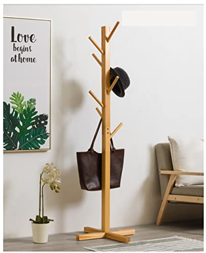 INKTUS Garderobenständer Freistehender Kleiderständer In Baumform Aus Massivem Holz Mit 8 Haken Und Soliden Füßen Für Kleidung, Schals, Hüte Gaderobe (Blue : Blue, Size : 158 * 50cm)