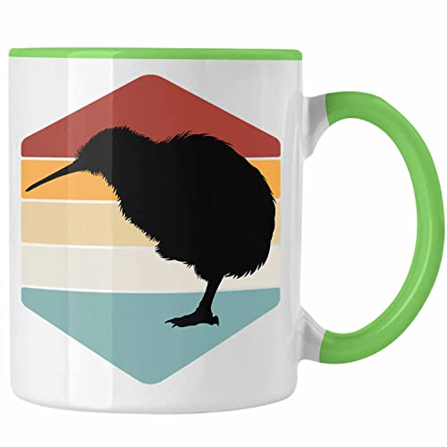 Trendation - Neuseeland Kiwi Tier Tasse Geschenk Auslandsjahr Newzeeland Geschenkidee Grafik (Grün)
