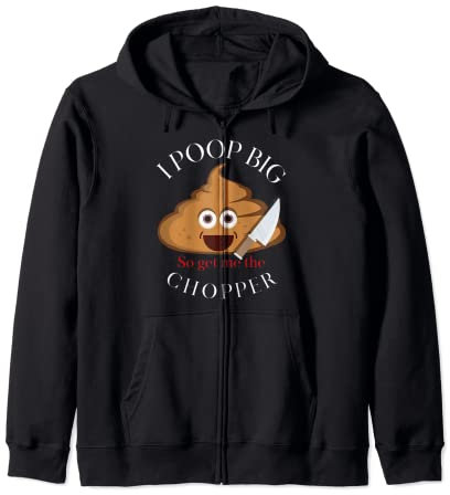 Funny Poo Gag Poop Knife Zip Hoodie